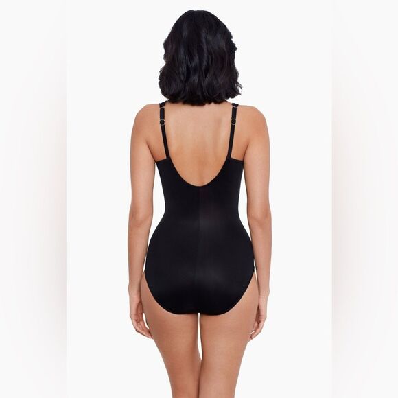 NWOT Miraclesuit | Siren One Piece in Black Slimming Tummy Control 8 - Picture 3 of 11